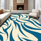 Deep Blue Organic Flow Rug