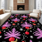 Vibrant Pink Christmas Tree Ornaments Rug