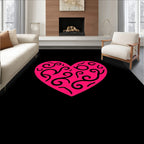 Hot Pink Swirl Heart Romance Rug