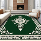 Emerald Green Classic Floral Medallion Rug