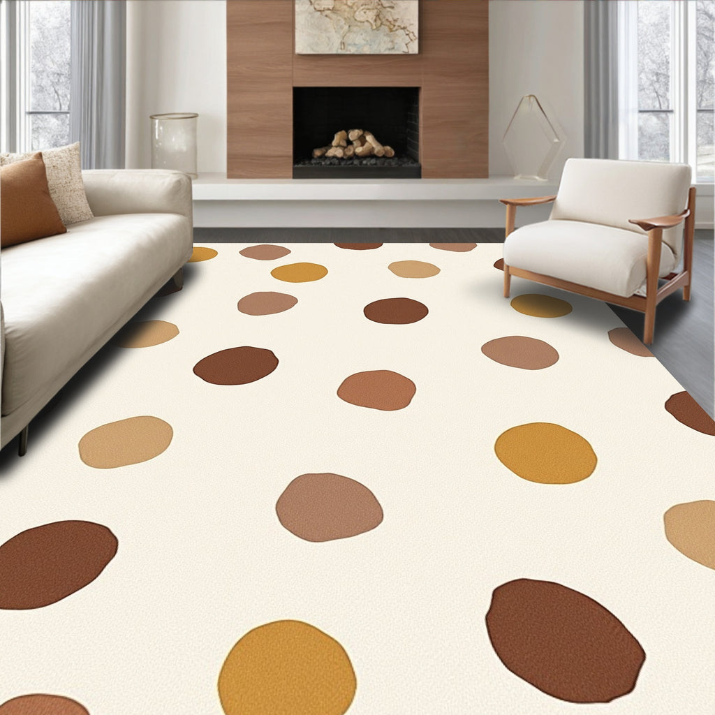 Earthy Tone Polka Dot Scatter Rug