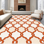 Terracotta Geometric Lattice Medallion Rug