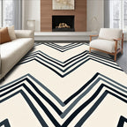 Modern Navy Blue Chevron Stripe Rug