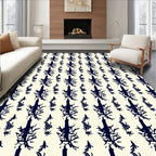 Dark Navy Abstract Organic Branch Rug
