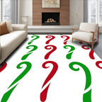 Red Green Candy Cane Repeat Rug