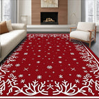 Holiday Twig Sparse Snowflakes Rug
