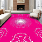 Radiant Bright Pink Sunbursts Rug