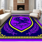 Royal Purple Blue Bird Crest Rug