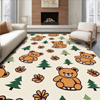 Sweet Bear And Evergreen Forest Friends Rug