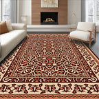 Ornate Red and Tan Medallion Rug
