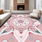 Rose Pink Mandala Starburst Rug