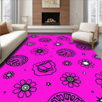 Pink Floral Medallion Starburst Repeat Rug
