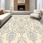 Pale Blue Baroque Swirls Rug