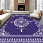 Rich Purple Intricate Floral Medallion Rug