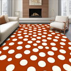 Terracotta White Polka Dot Scatter Rug
