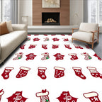 Red And White Christmas Stocking Medley Rug