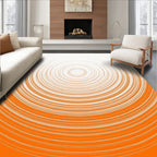 Bright Orange Concentric Ripple Rug