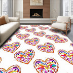 Vibrant Hearts Collection Repeating Artwork Rug