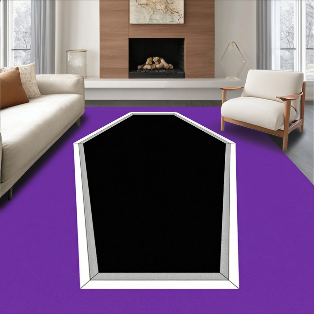Purple Black Coffin Geometric Statement Rug