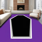 Purple Black Coffin Geometric Statement Rug