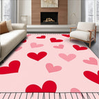 Pink Red Heart Medley Rug