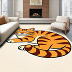 Whimsical Orange Tabby Cat Illustration Rug