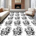 Bold Duo Tone Abstract Figures Rug
