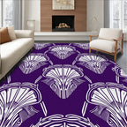 Art Deco Plum Fan Motif Rug