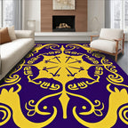 Royal Purple Gold Symmetrical Arabesque Rug