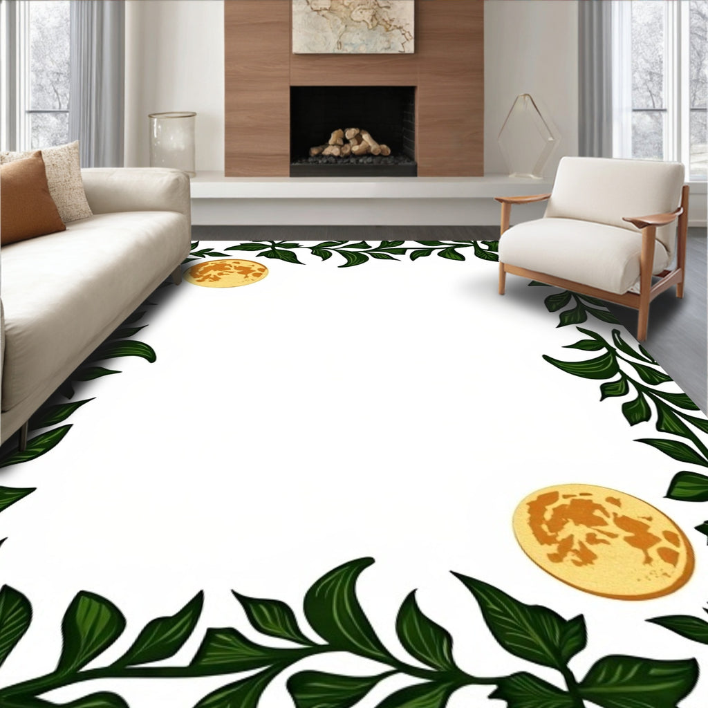 Golden Moon Vine Border Rug