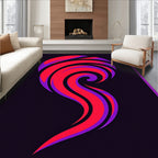Crimson Purple Swirl Flame Rug