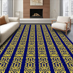 Regal Navy Golden Intricate Vertical Bands Rug