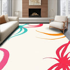 Coral Teal Orange Organic Swirls Rug