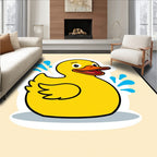 Cheery Yellow Duck Splash Design Rug