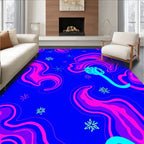 Vibrant Neon Swirl Galaxy Rug