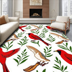 Vibrant Red Cardinal Garden Collection Rug