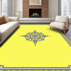 Yellow Filigree Mandala Border Rug