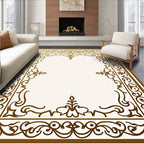 Ornate Gold Frame Accents Rug