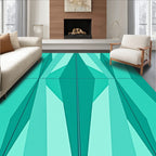 Teal Geometric Diamond Shards Rug