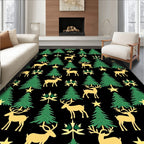 Golden Deer Forest Stars Rug
