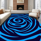 Deep Blue Swirling Vortex Rug