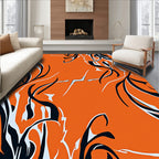 Warm Orange Abstract Swirl Art Rug