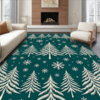 Winter Forest Snowflakes Repeating Pattern Rug