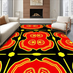 Red and Yellow Ochre Figurative Rug