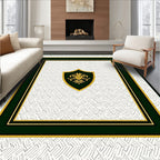 Emerald Gold Crest Shield Frame Rug