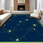 Celestial lime abstract star cluster Rug