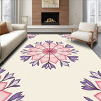 Pink Purple Floral Mandala Rug