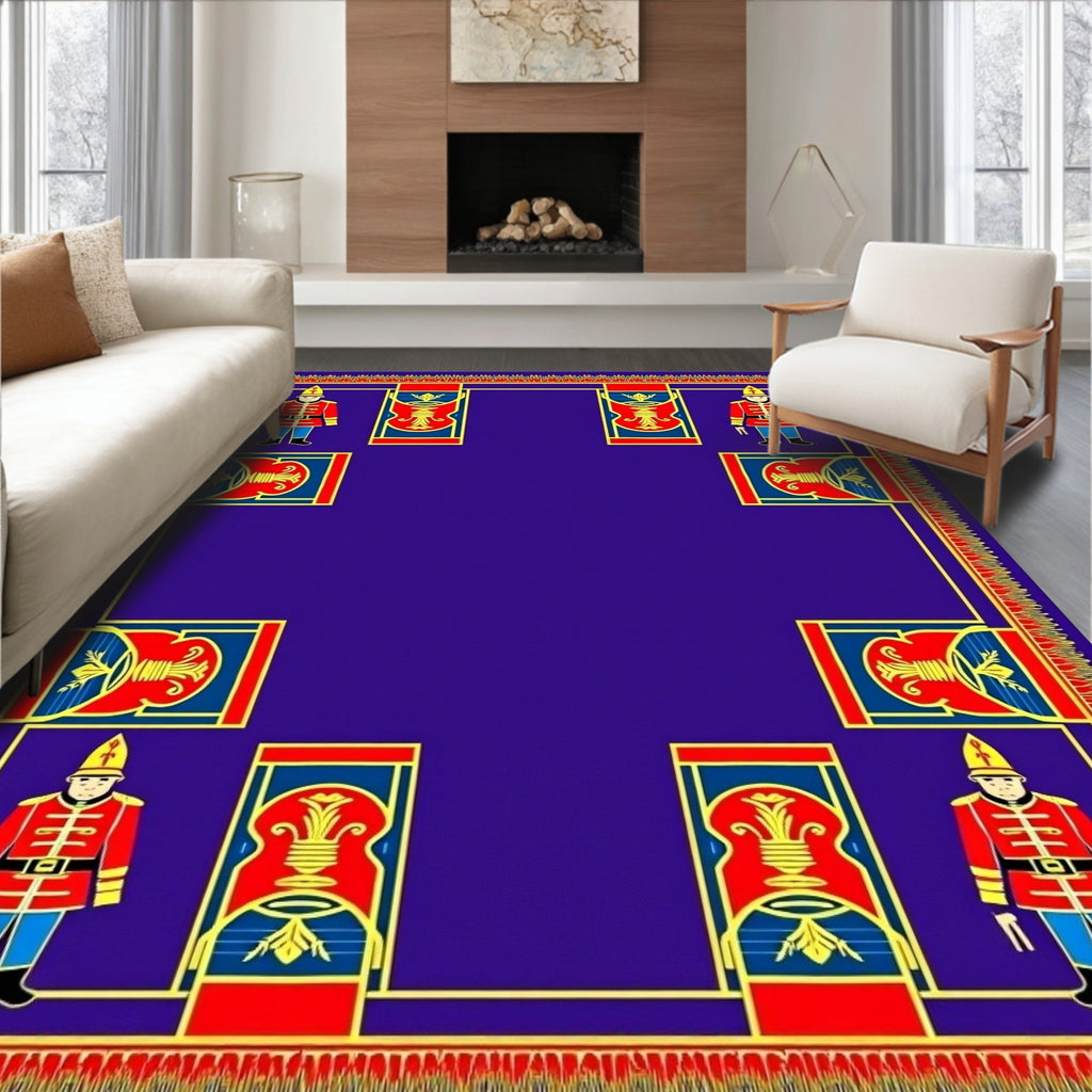 Royal Guard Crimson Yellow Blue Border Rug