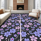 Dark Floral Meadow Bloom Rug