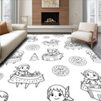 Cute Elf Holiday Character Collection Rug